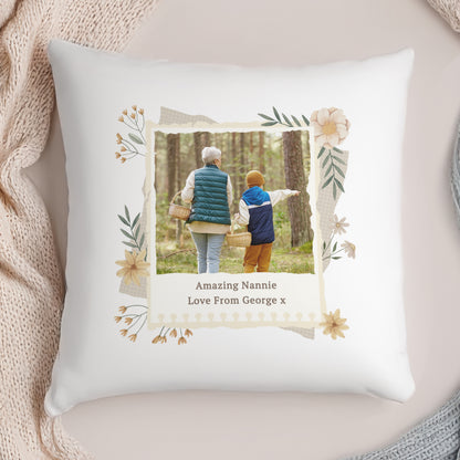 Personalised Wild Flowers Photo Upload Cushion - image 4