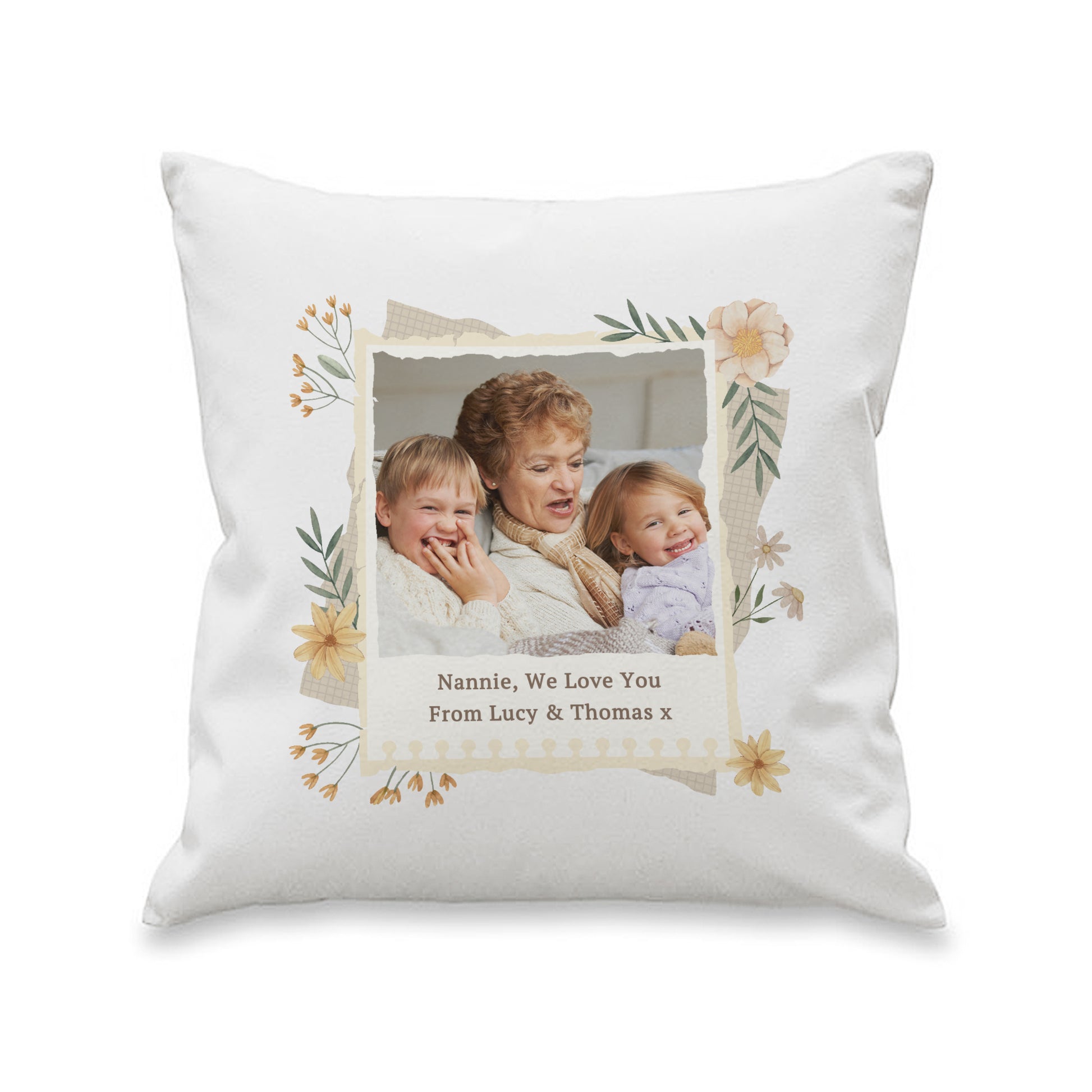 Personalised Wild Flowers Photo Upload Cushion - image 5