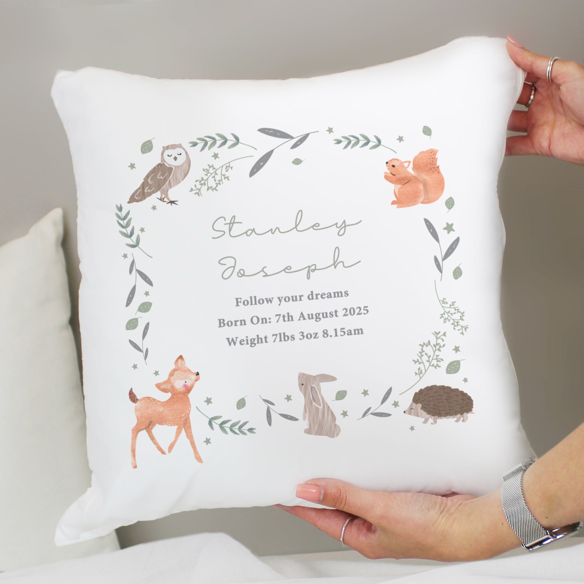 Personalised Woodland Animals Cushion - image 2
