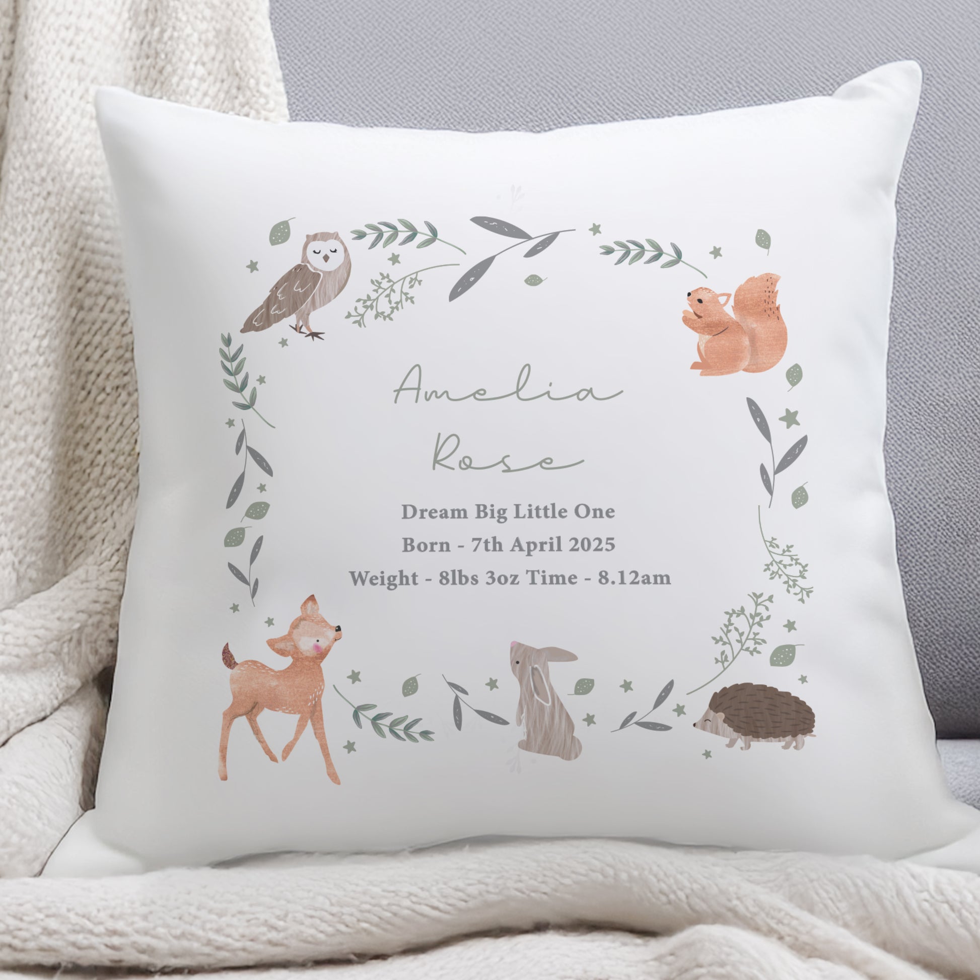 Personalised Woodland Animals Cushion - image 3