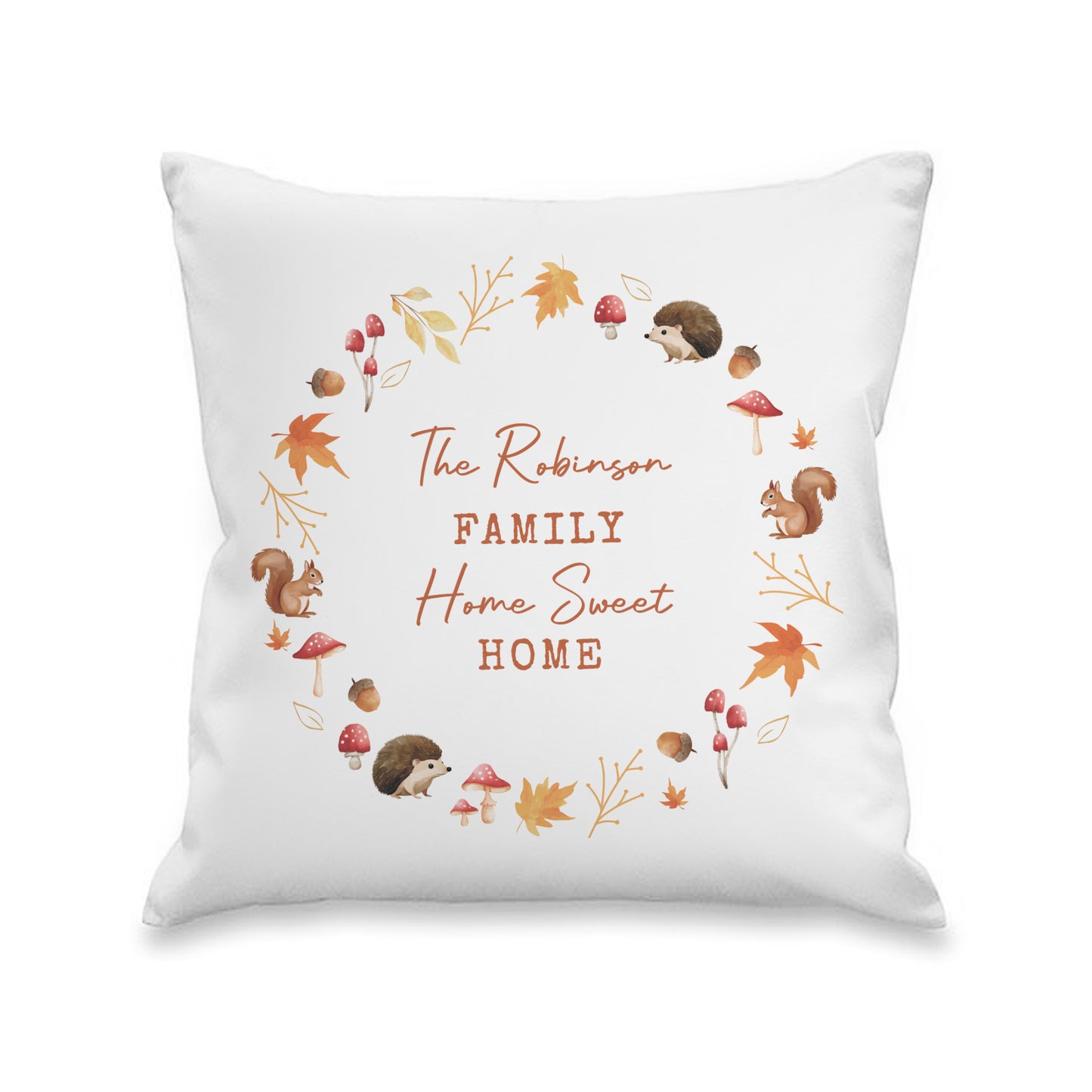 Personalised Autumn Wreath Cushion – Cosy Seasonal Home Birthday Gift - image 4