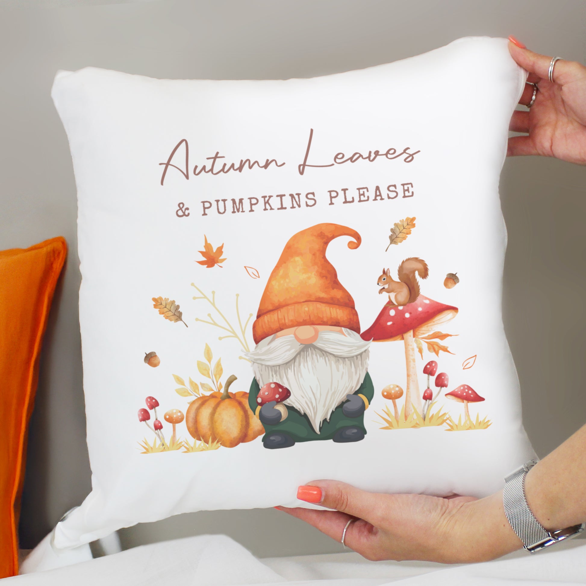 Personalised Autumn Gonk Cushion – Cosy Seasonal Home Birthday Gift - image 2