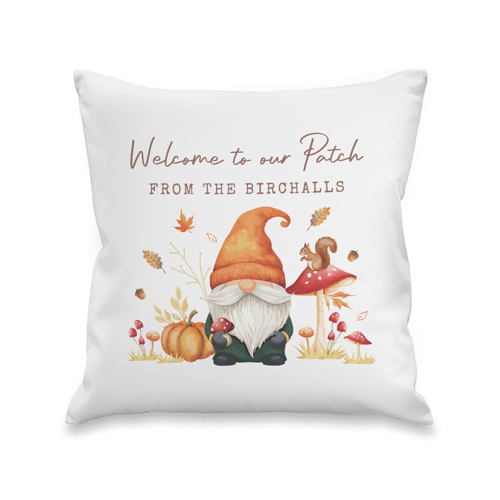 Personalised Autumn Gonk Cushion – Cosy Seasonal Home Birthday Gift - image 4