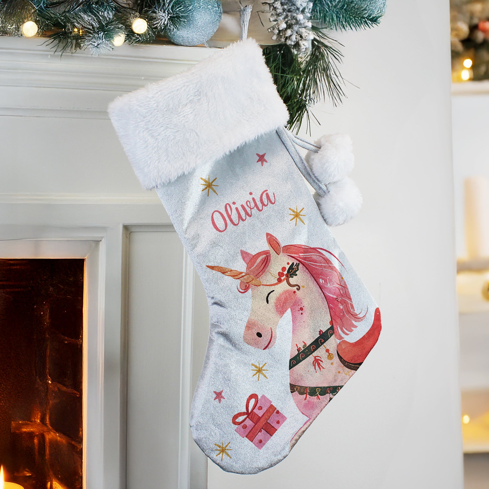 Personalised Unicorn Christmas Stocking – Magical Children's Christmas Gift - image 3
