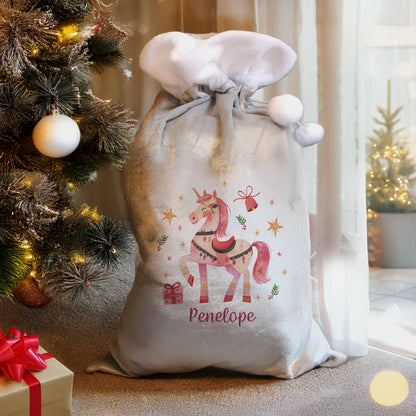 Personalised Unicorn Christmas Sack – Luxury Children's Christmas Gift - image 2