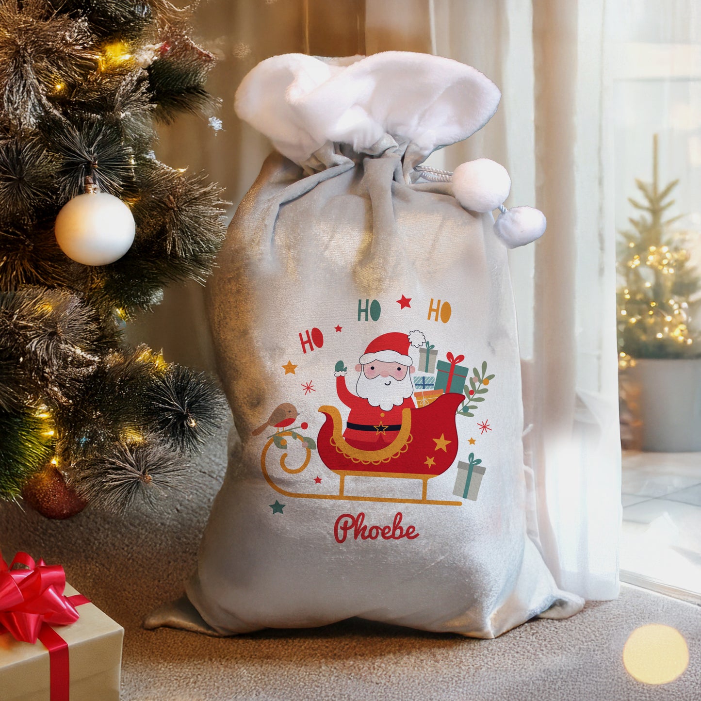 Personalised Santa Sleigh Christmas Sack – Children's Christmas Gift - image 2