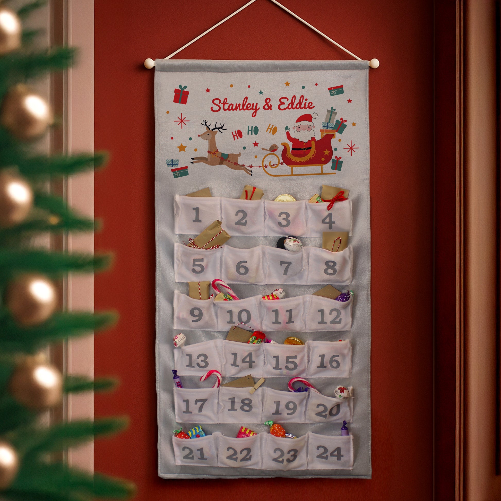 Personalised Santa Sleigh Advent Calendar – Children's Christmas Countdown Gift