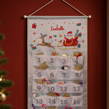 Personalised Santa Sleigh Advent Calendar – Children's Christmas Countdown Gift - image 2