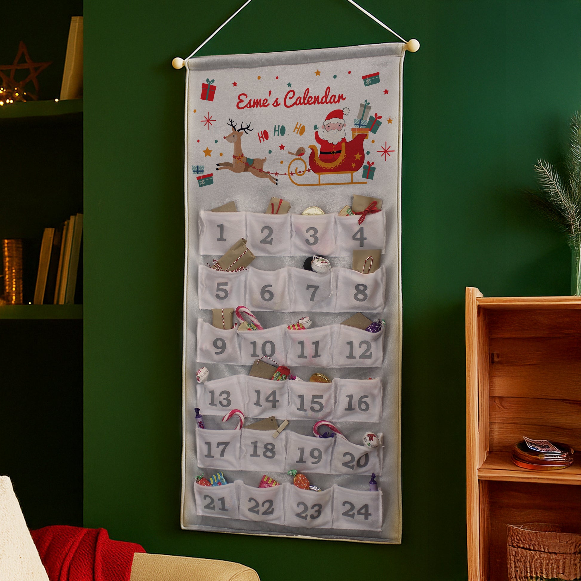 Personalised Santa Sleigh Advent Calendar – Children's Christmas Countdown Gift - image 4