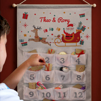 Personalised Santa Sleigh Advent Calendar – Children's Christmas Countdown Gift - image 5