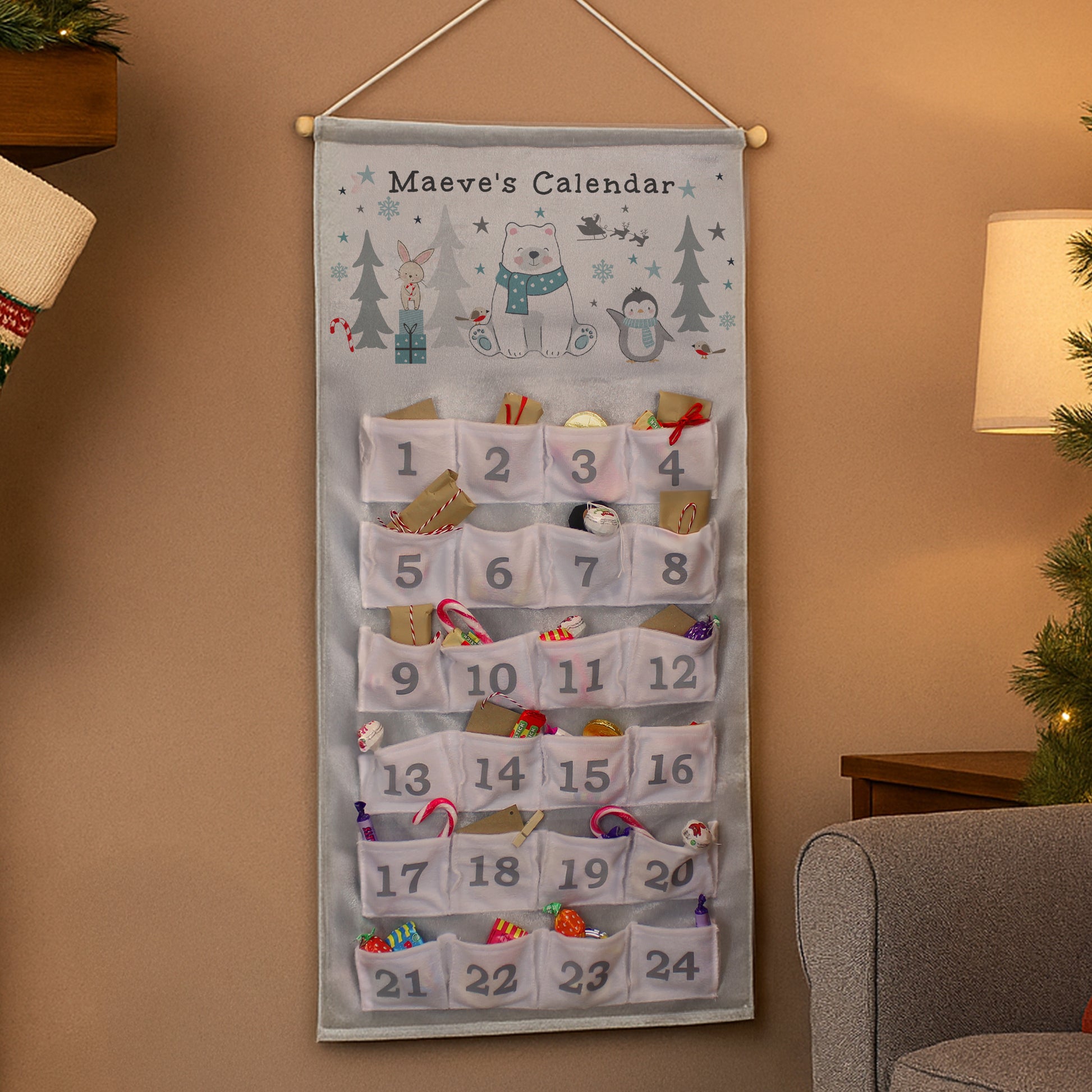 Personalised Polar Bear Advent Calendar – Children's Christmas Countdown Gift - image 3