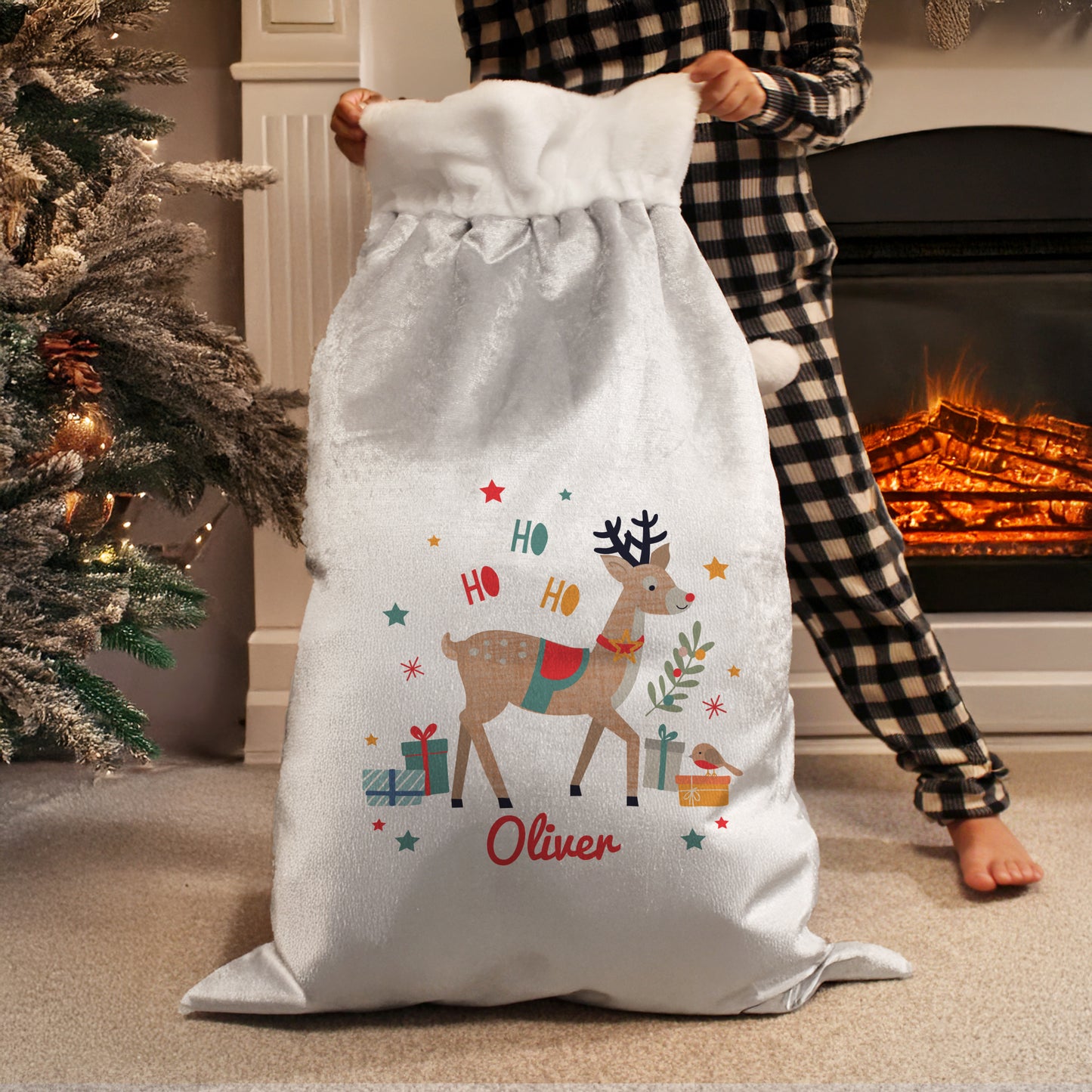 Personalised Reindeer Christmas Sack – Children's Christmas Gift - image 3