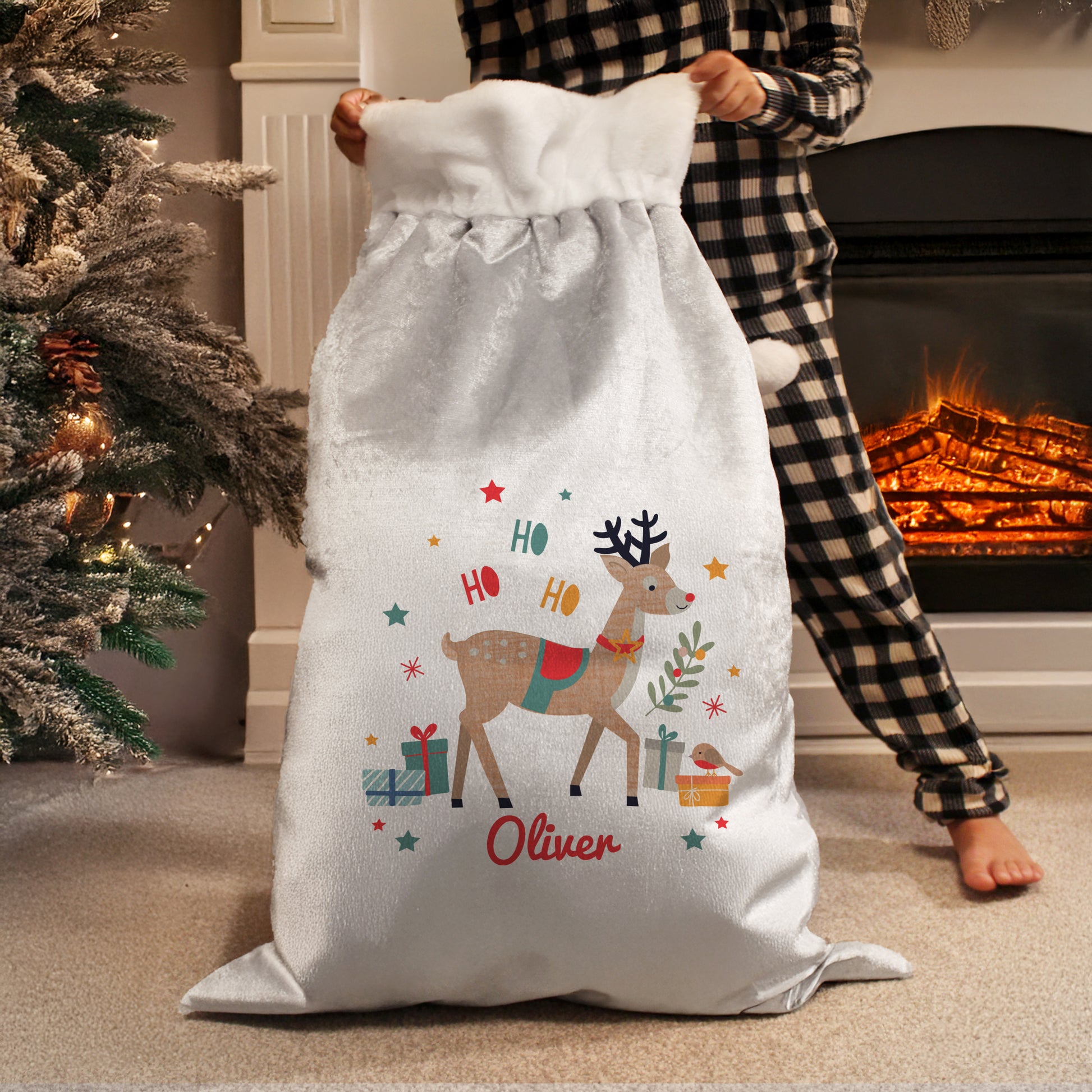 Personalised Reindeer Christmas Sack – Children's Christmas Gift - image 3