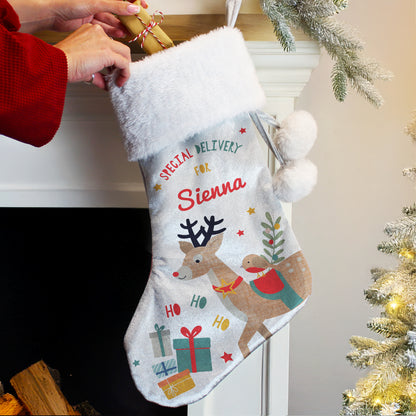 Personalised Reindeer Christmas Stocking – Children's Christmas Gift - image 2