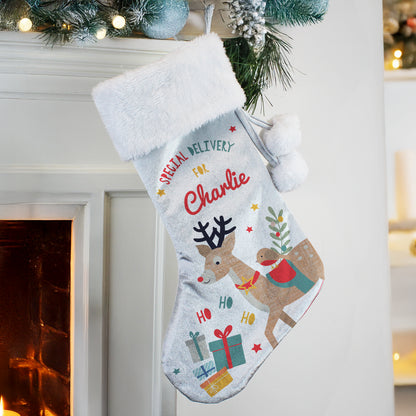 Personalised Reindeer Christmas Stocking – Children's Christmas Gift - image 3