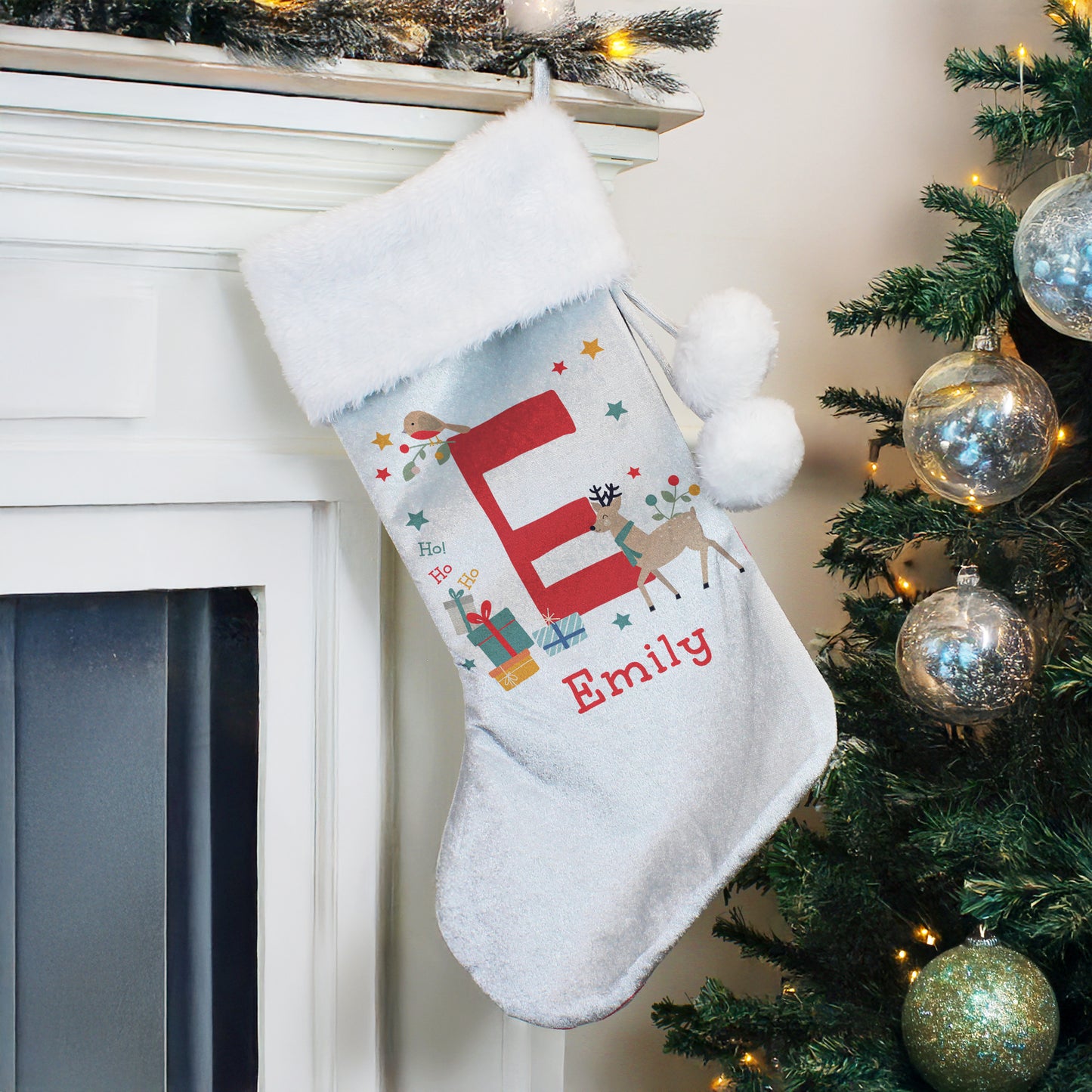 Personalised Initial Reindeer Christmas Stocking – Children's Christmas Gift