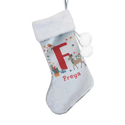 Personalised Initial Reindeer Christmas Stocking – Children's Christmas Gift - image 4