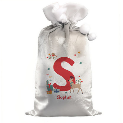 Personalised Initial Reindeer Christmas Sack – Children's Christmas Gift - image 4