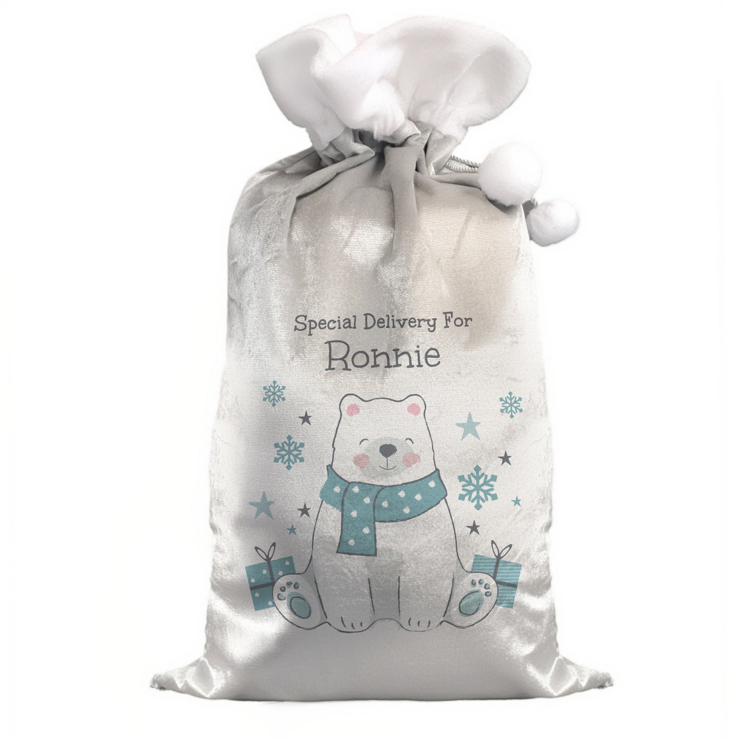Personalised Polar Bear Christmas Sack – Children's Christmas Gift - image 4