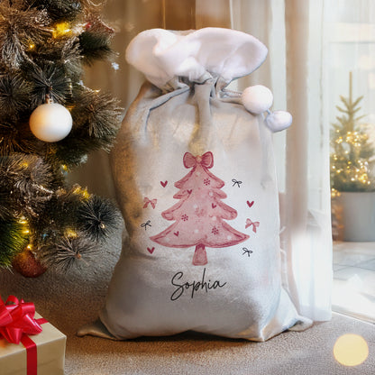Personalised Pink Christmas Tree Sack – Girls Glam Christmas Gift - image 2