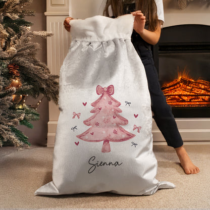 Personalised Pink Christmas Tree Sack – Girls Glam Christmas Gift - image 3