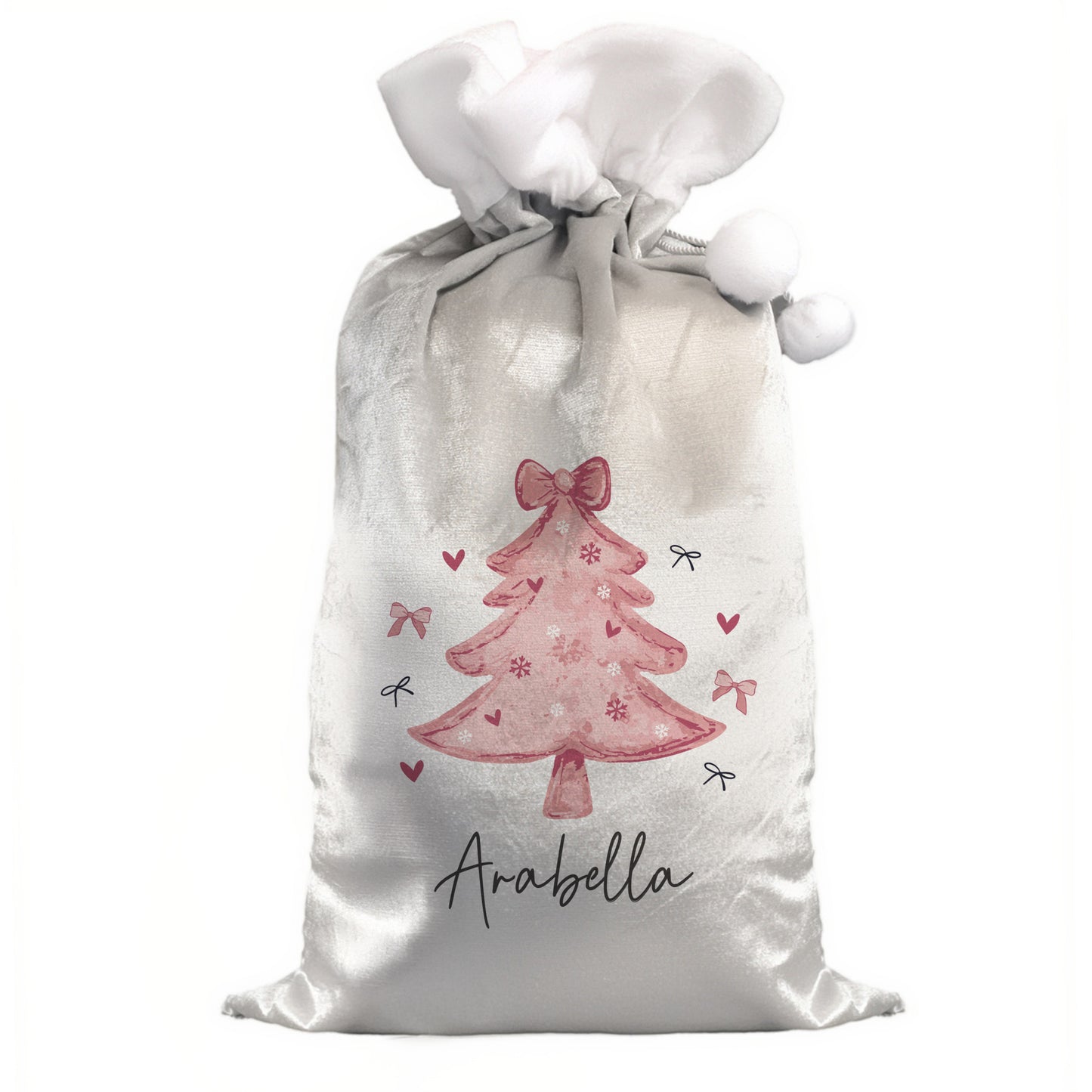 Personalised Pink Christmas Tree Sack – Girls Glam Christmas Gift - image 4