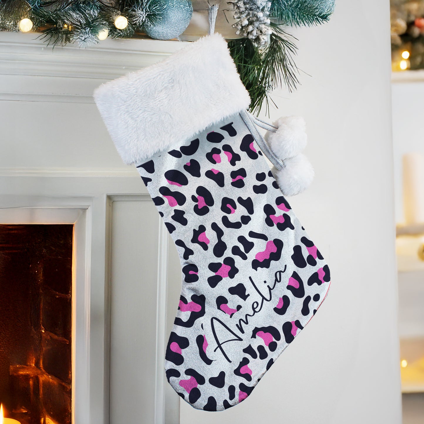Personalised Leopard Print Christmas Stocking – Bold Christmas Gift for Her - image 3