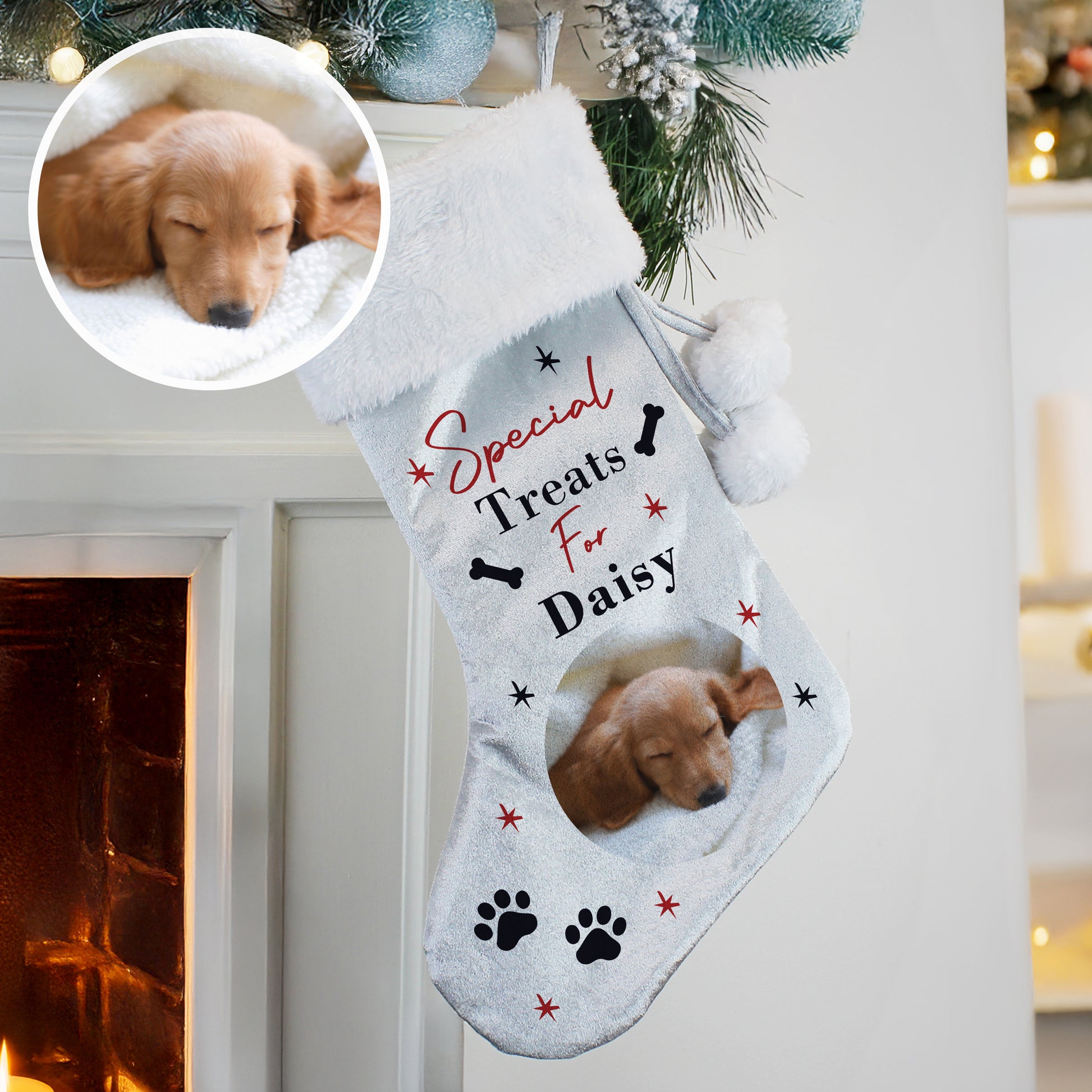 Personalised Photo Upload Dog Christmas Stocking – Dog Owner Christmas Gift - image 2