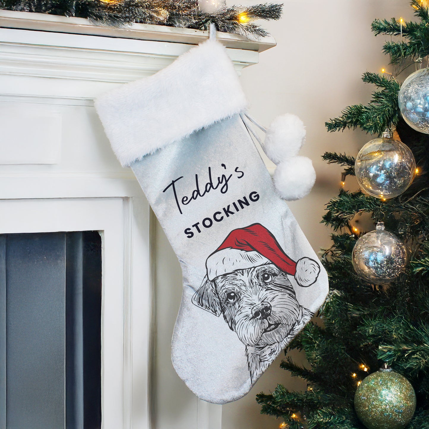 Personalised Dog Breed Christmas Stocking – Dog Lover Christmas Gift
