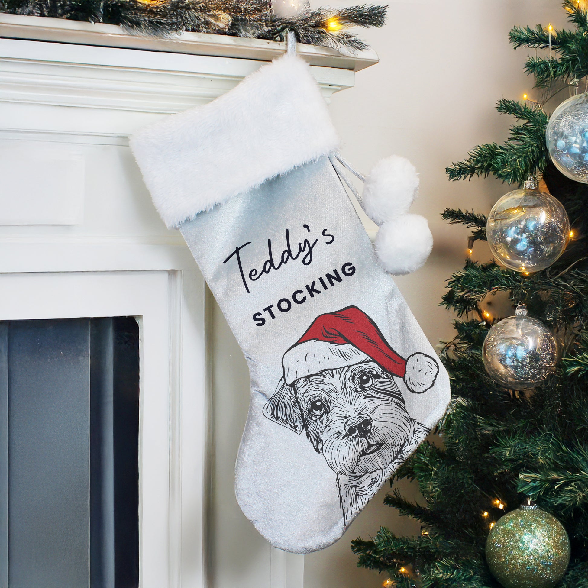 Personalised Dog Breed Christmas Stocking – Dog Lover Christmas Gift