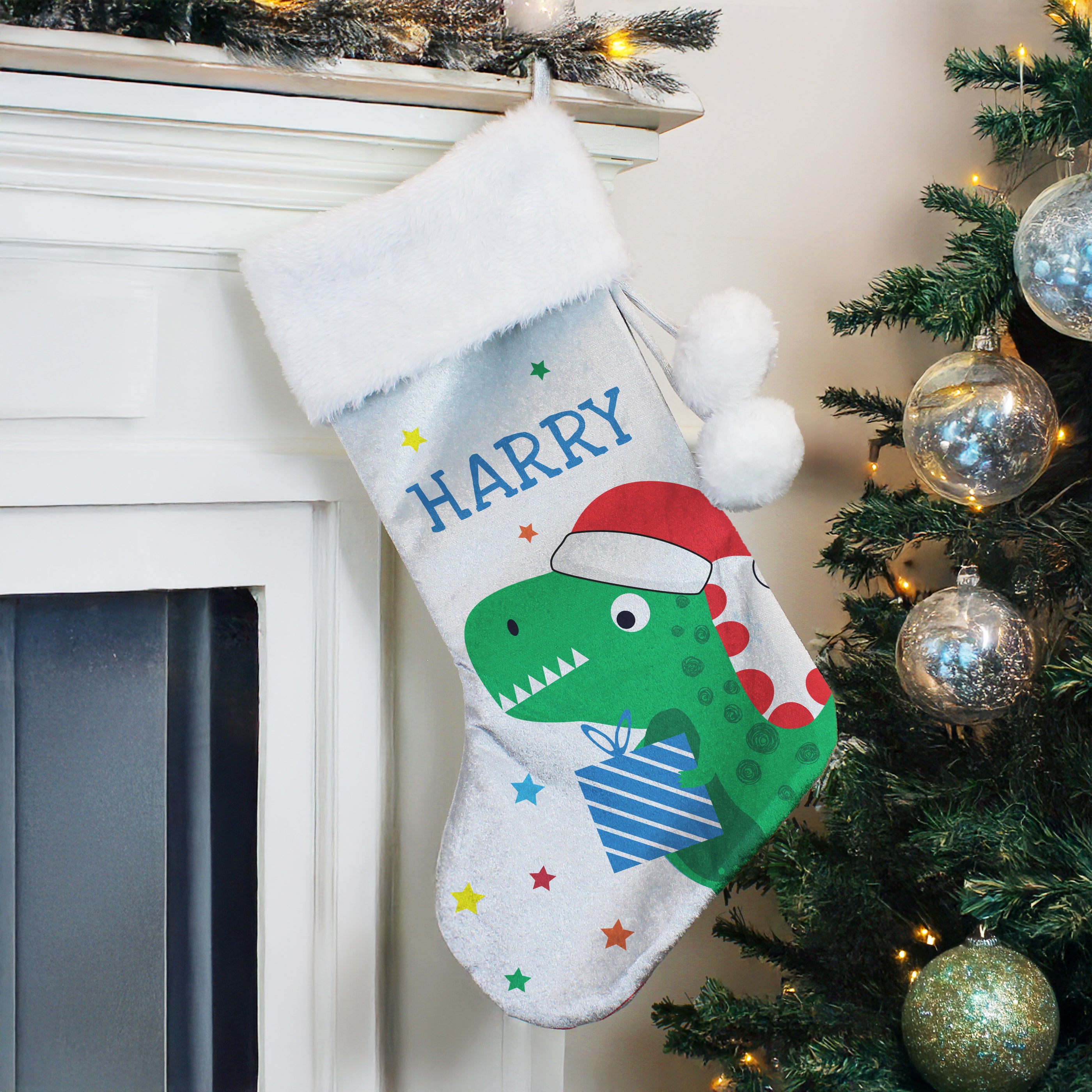 Personalised Dinosaur Christmas Stocking – Children's Christmas Gift