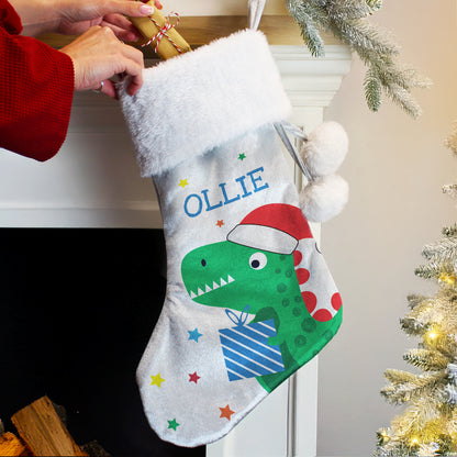 Personalised Dinosaur Christmas Stocking – Children's Christmas Gift - image 2