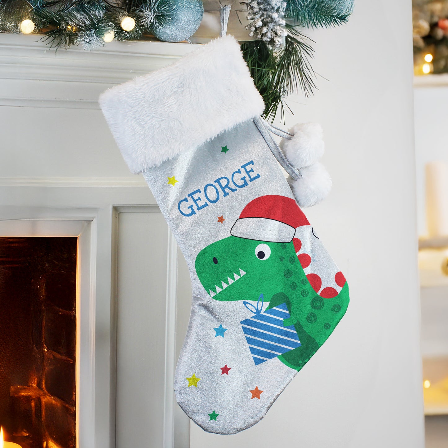 Personalised Dinosaur Christmas Stocking – Children's Christmas Gift - image 3