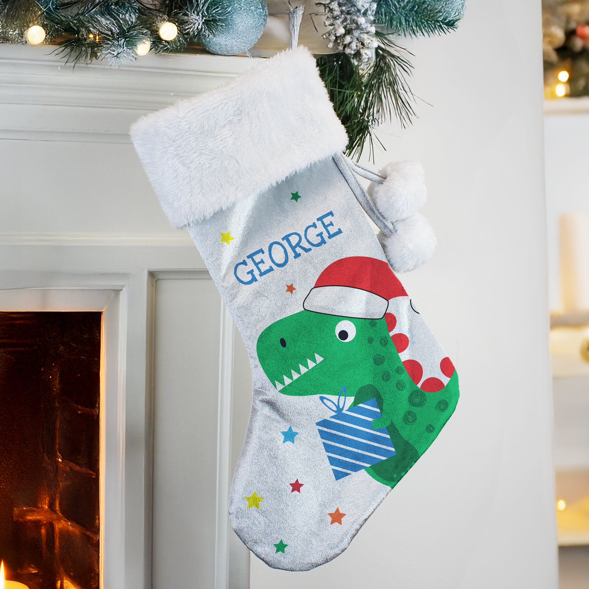 Personalised Dinosaur Christmas Stocking – Children's Christmas Gift - image 3