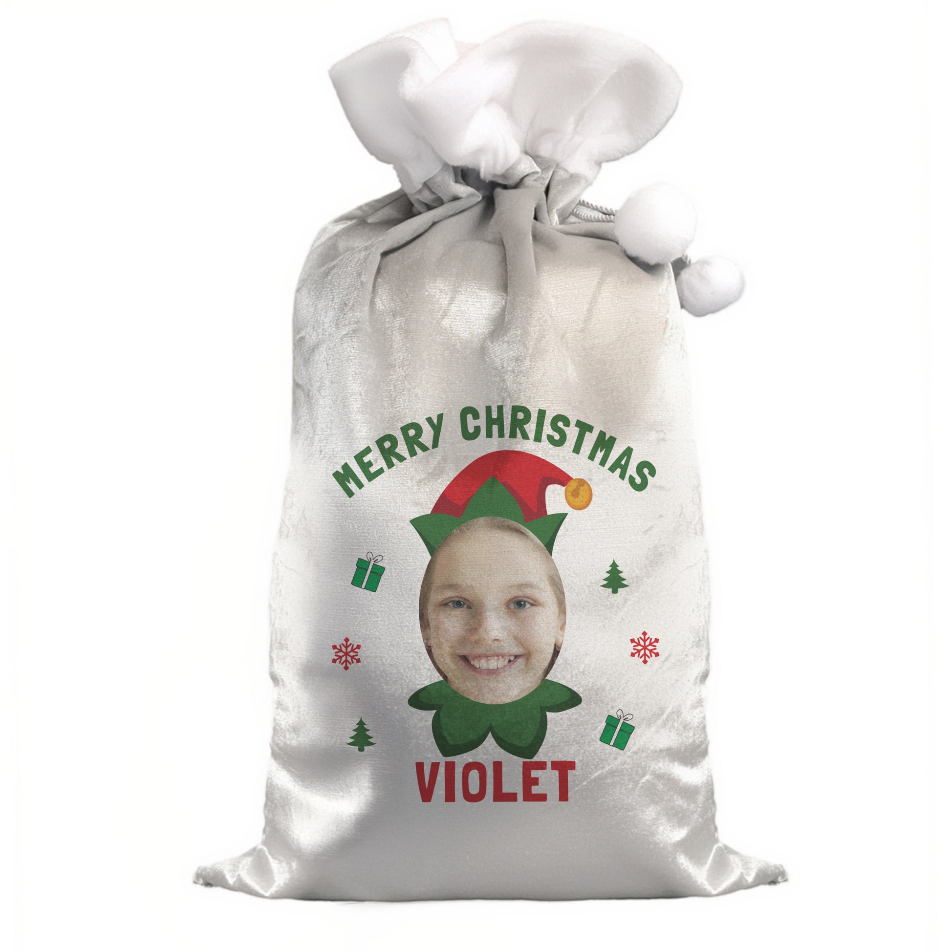 Personalised Photo Upload Elf Christmas Sack – Unique Children's Christmas Gift - image 4