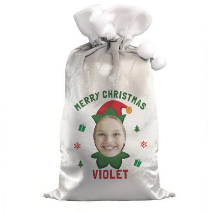 Personalised Photo Upload Elf Christmas Sack – Unique Children's Christmas Gift - image 4