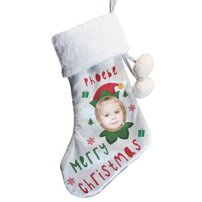 Personalised Photo Upload Elf Christmas Stocking – Unique Children's Gift - image 4