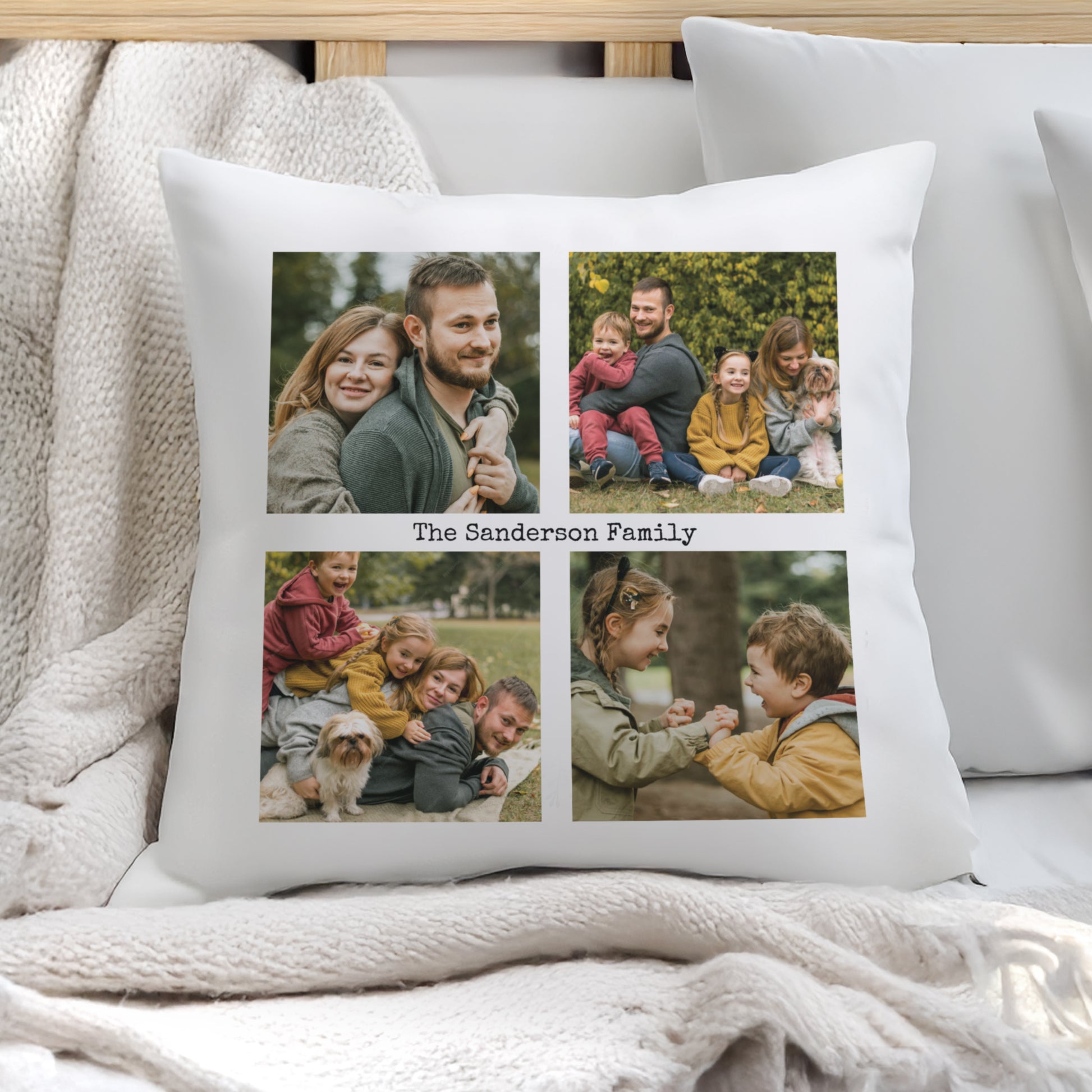 Personalised Multi Photo Upload Cushion – Birthday Christmas Gift