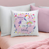 Personalised Pink Unicorn Cushion – Children's Birthday Gift for Girls