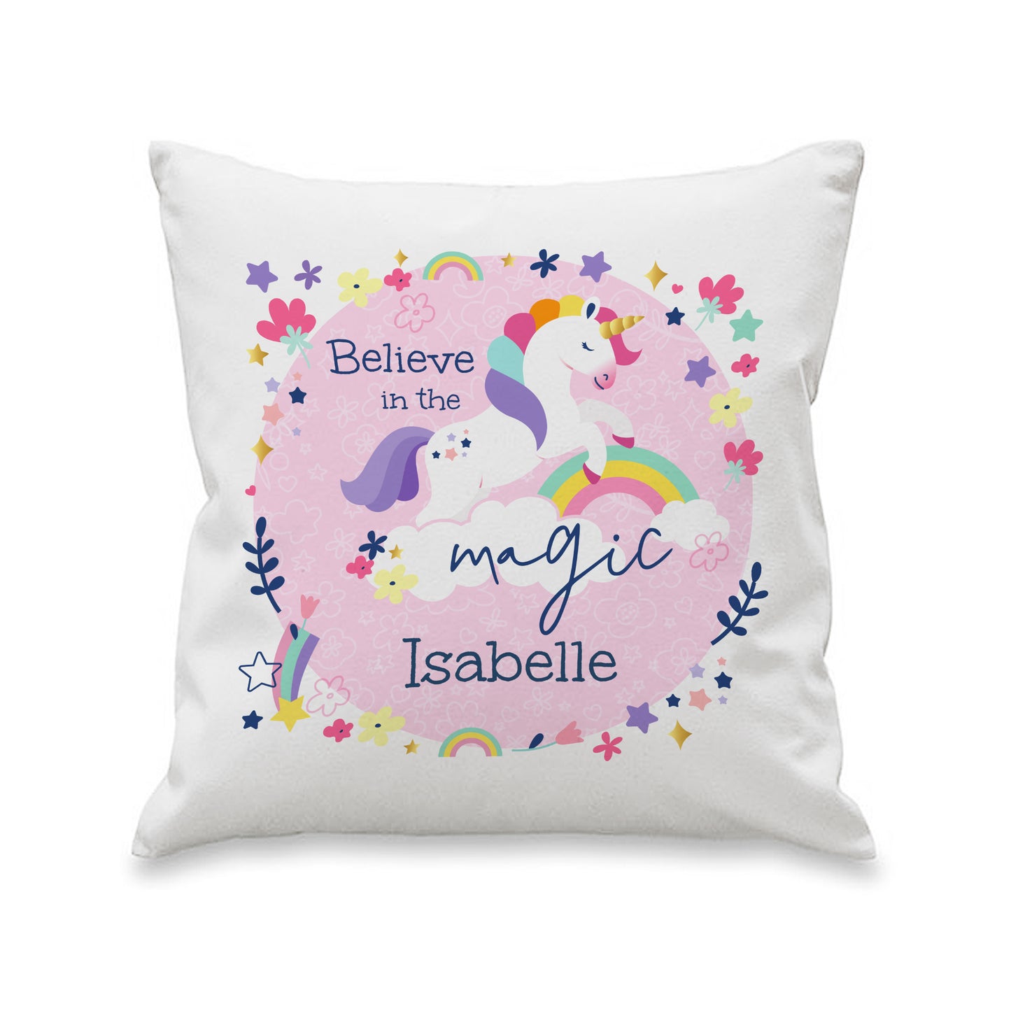 Personalised Pink Unicorn Cushion – Children's Birthday Gift for Girls - image 4