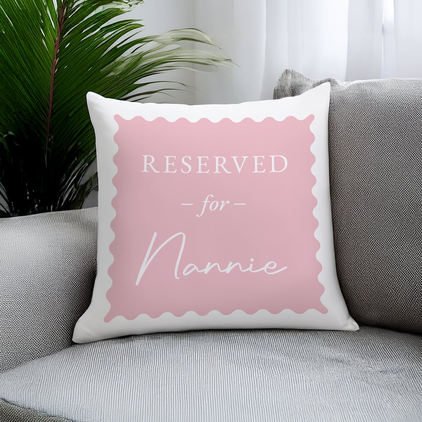 Personalised Pink Reserved For Cushion – Birthday Funny Home Gift for Her - image 3