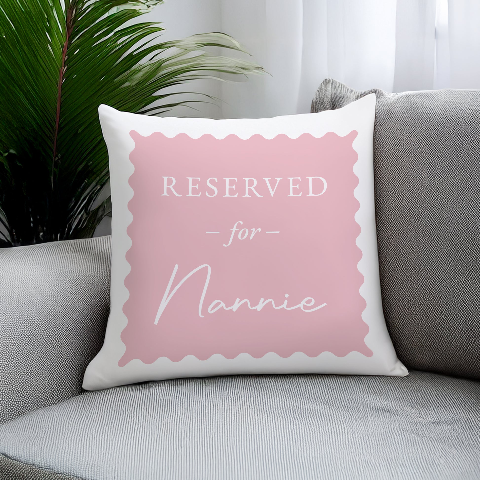 Personalised Pink Reserved For Cushion – Birthday Funny Home Gift for Her - image 3