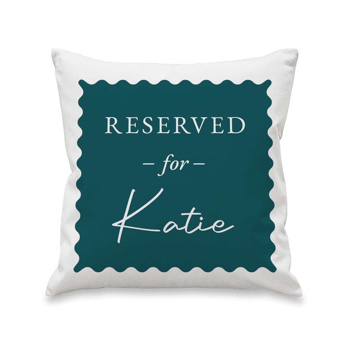 Personalised Deep Teal Reserved For Cushion – Birthday Funny Home Gift - image 4