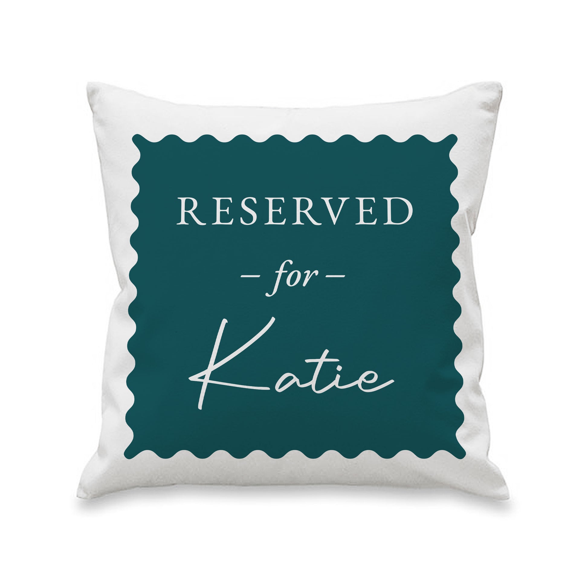 Personalised Deep Teal Reserved For Cushion – Birthday Funny Home Gift - image 4