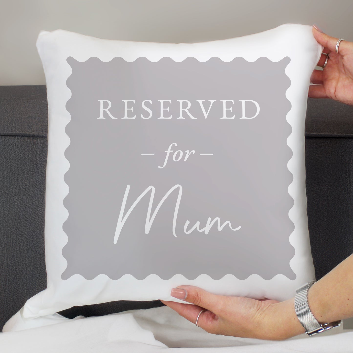 Personalised Grey Reserved For Cushion – Birthday Funny Home Gift - image 2