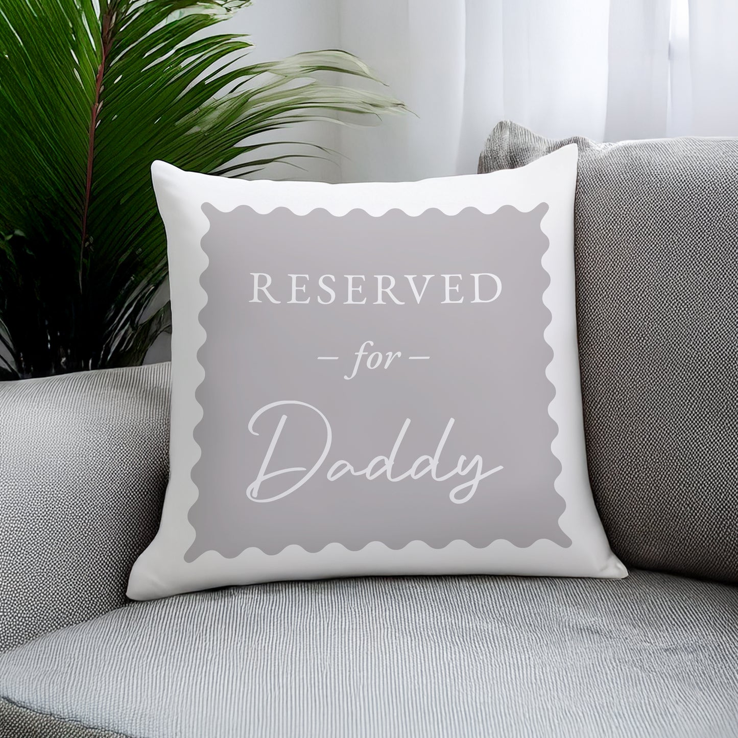 Personalised Grey Reserved For Cushion – Birthday Funny Home Gift - image 3