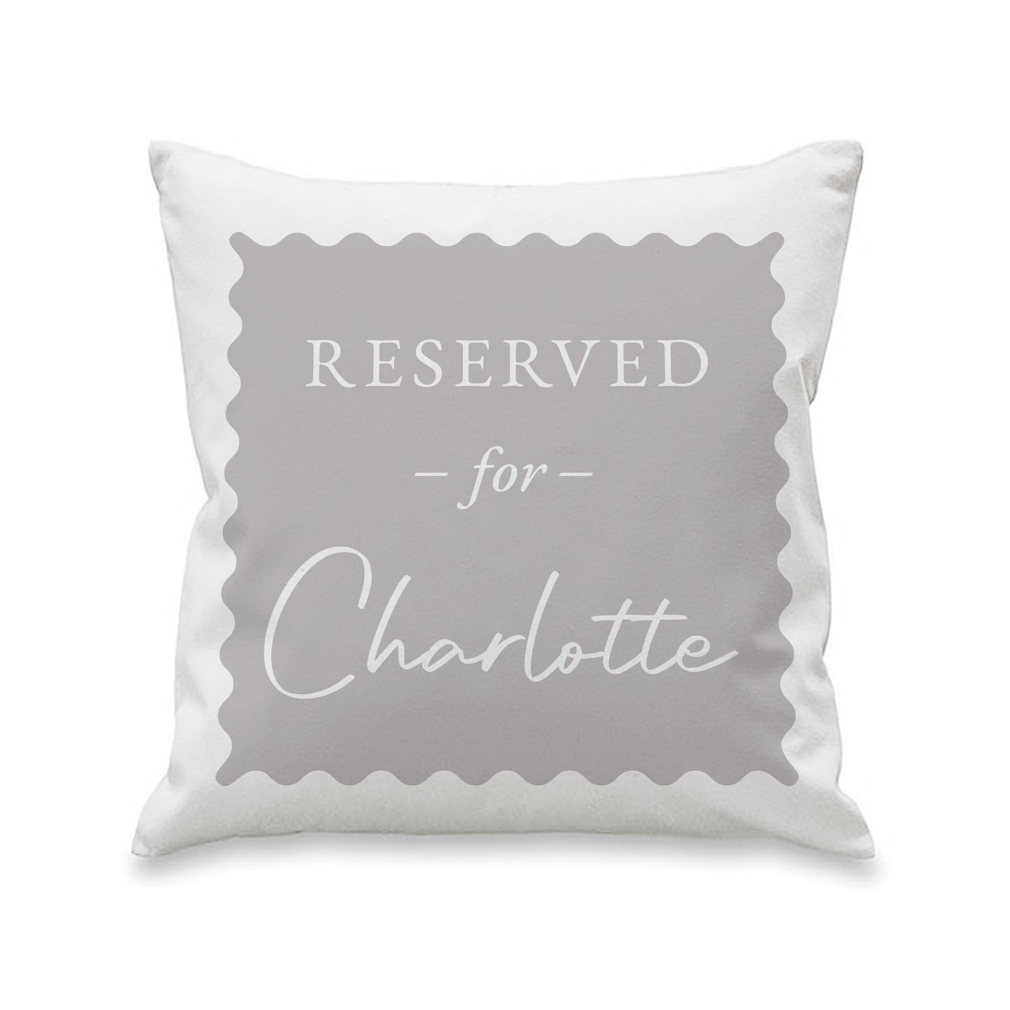 Personalised Grey Reserved For Cushion – Birthday Funny Home Gift - image 4