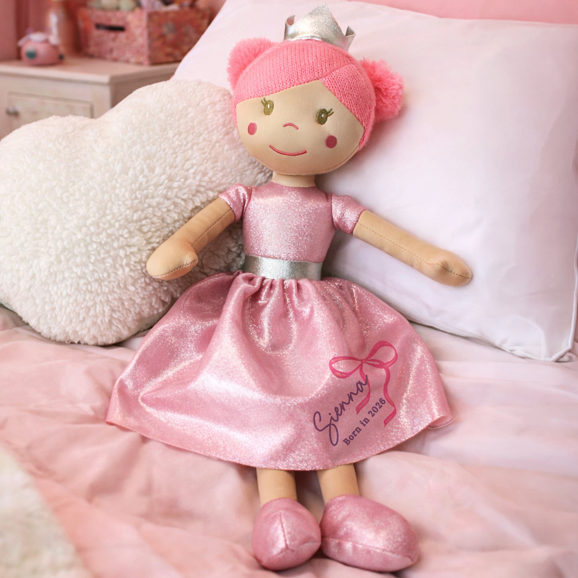 Personalised Bow Princess Rag Doll - image 4