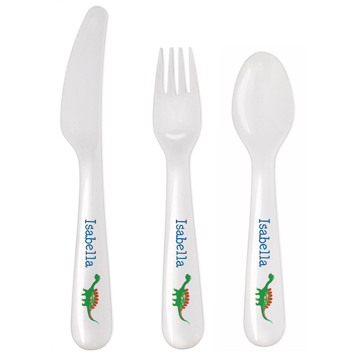 Personalised Dinosaur 3 Piece Plastic Cutlery Set - image 3