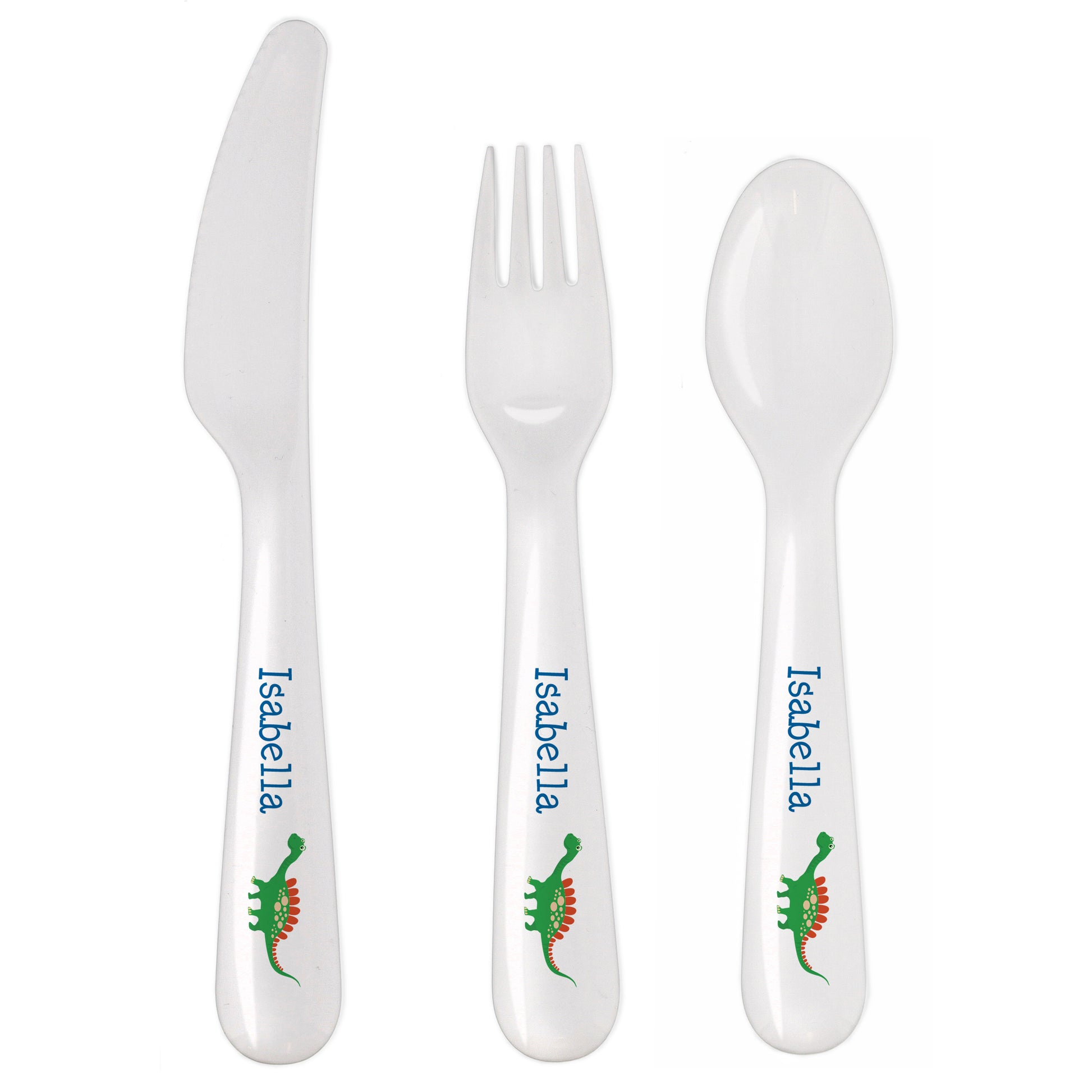Personalised Dinosaur 3 Piece Plastic Cutlery Set - image 3